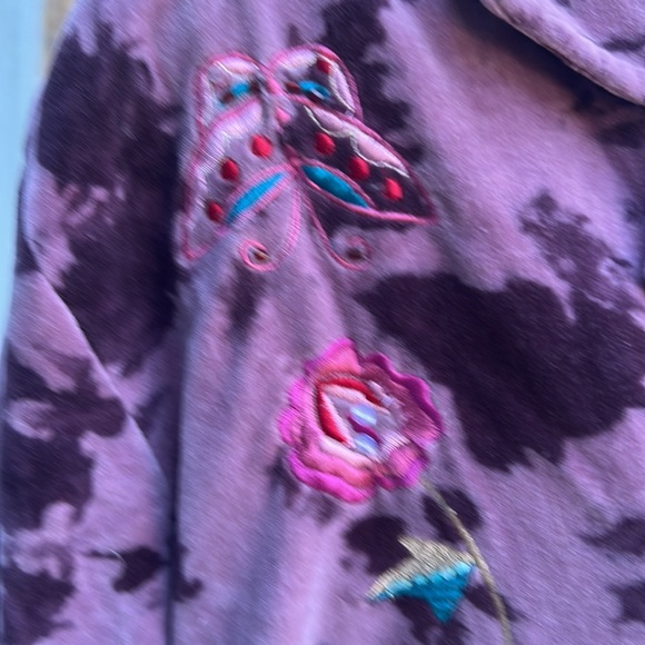 Indigo Moon NWOT embroidered beaded velvetine button up lined jacket size 2X - Picture 9 of 14